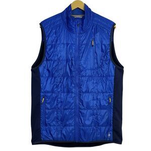Smartwool Vest Mens Blue 120 Quilted Merino Wool Insulated Full Zip Size XL
